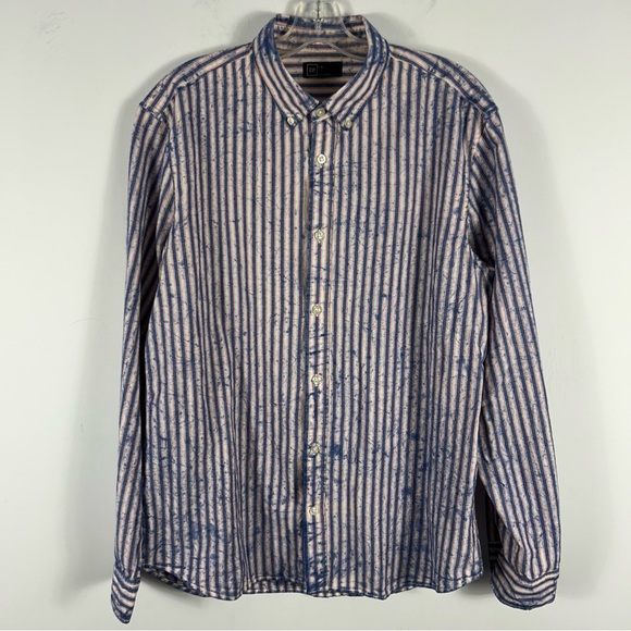 ❤️ Gap Striped Blue and White Men's Shirt L - Picture 3 of 10